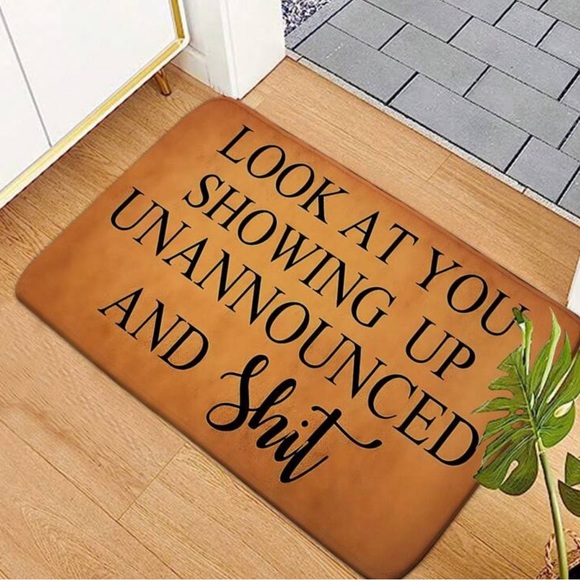 •Who Invited You• Funny Door Mat Rug - Picture 2 of 3
